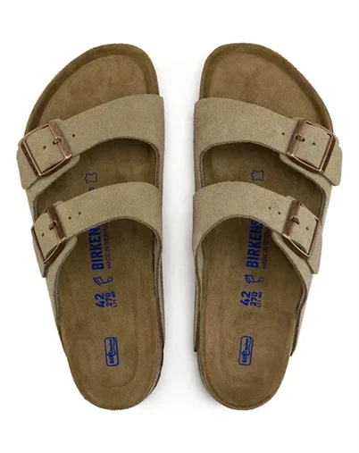 Birkenstock - Arizona SF Suede Leather Sandal - Taupe